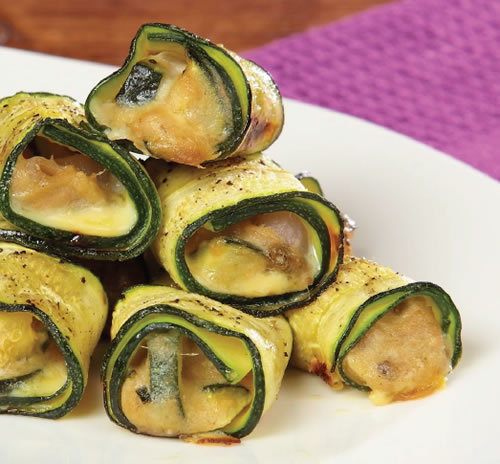 Rollos de calabacín y atún