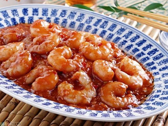 Gambas en salsa marinera