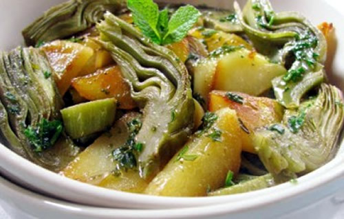 Alcachofas con patatas